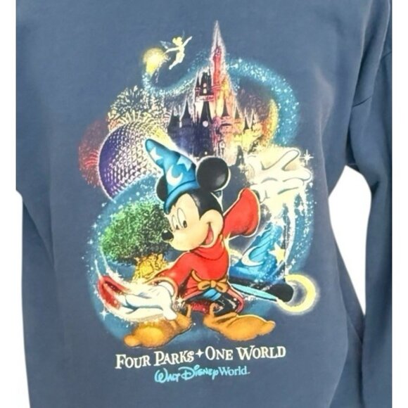 Hanes Other - Walt Disney World Youth Hooded Sweatshirt Sz XL Blue Full Pull Over Mickey Hanes